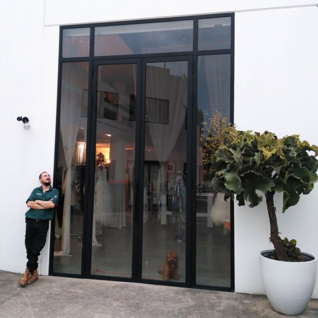 large steel french doors